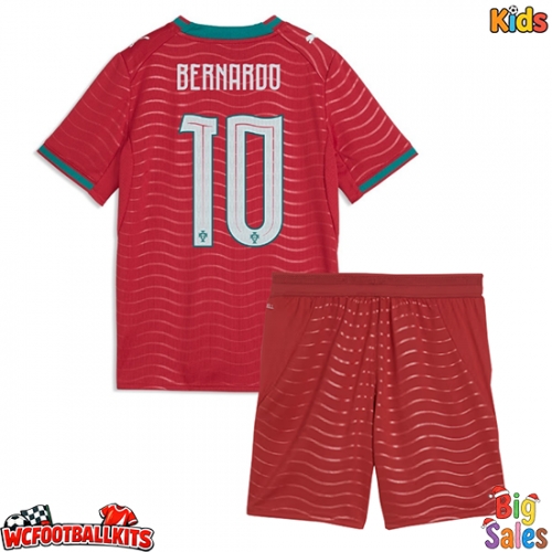 Portugal Bernardo Silva #10 Replica Home Stadium Kit for Kids World Cup 2026 Short Sleeve (+ pants)